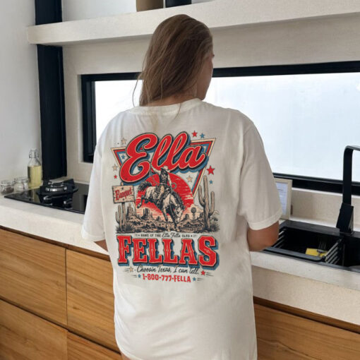 Ella's Fellas Club Western Whiskey Shirt, Rodeo Music Fan, Western Concert Tee, Ella Fella Club Cowboy Tee 2026