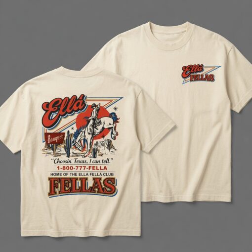Retro Ella Fella Club T-Shirt, Western Cowboy Tee