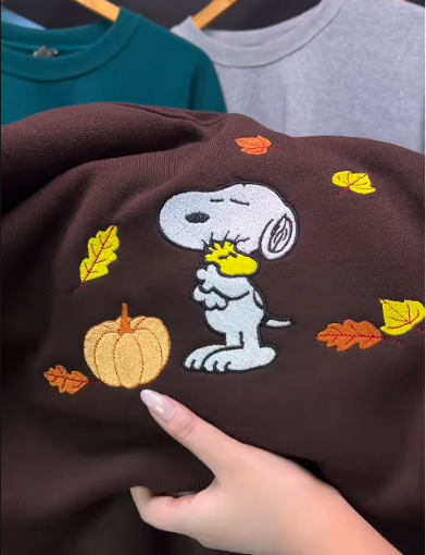 Embroidered Cute Dog Shirt, Fall Dog Pumpkin Shirt, Cozy Autumn Halloween Shirt