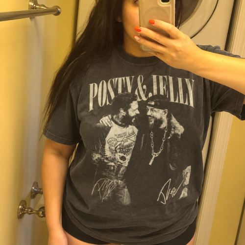 Vintage 90s Post Malone Jelly Roll Tour Shirt, Malone Rap Music Shirt, Posty Im Just Vibin, Posty Rapper Shirt photo review