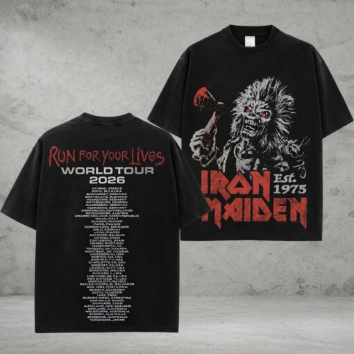 Iron Maiden Run For Your Lives Vintage 2026 Tour T-Shirt