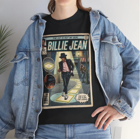 MJ Billie Jean Comic Shirt, Thriller Era Shirt, Light Up Sidewalk Gift
