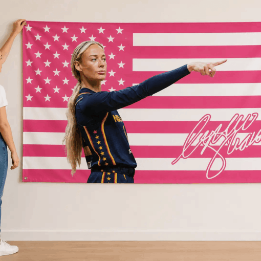 Sophie Cunningham Pointing Pink Flag