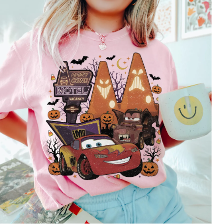 Disney Pixar Cars Halloween Shirt, Lightning McQueen Halloween Shirt, Spooky Racing Shirt, Cars 95 Pumpkin