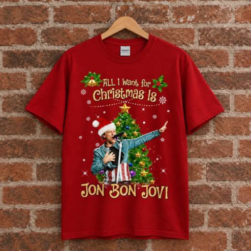 All I Want For Christmas Jon Bon Jovi Merry Christmas Shirt, Christmas Band Shirt