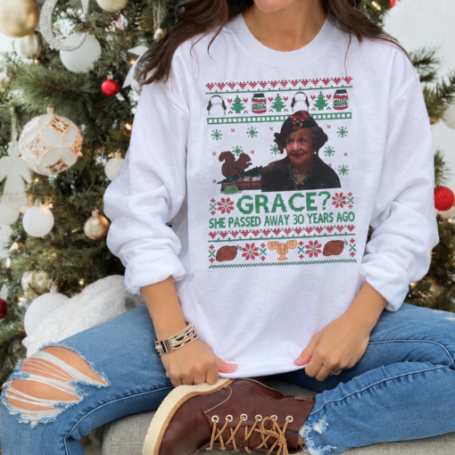 Grace Ugly Christmas Sweater, Funny Christmas Shirt, Vintage Holiday Graphic Sweatshirt, Christmas Family Party