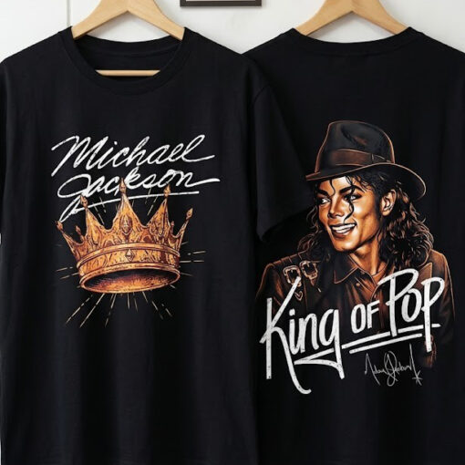 Michael Jackson 2 Side King Of Pop Rap Tee Style Shirt, King of Pop Retro 90s Bootleg Inspired Music Shirt
