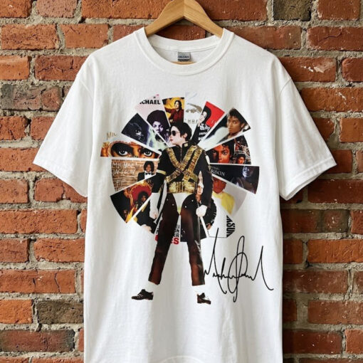 Michael Jackson Signature Shirt, King of Pop Collage Graphic Tee, MJ Vintage Music Shirt, Michael Jackson Fan Gift