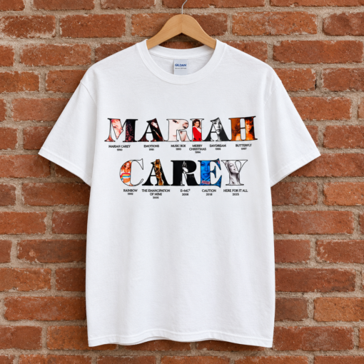 Mariah Carey Album Collection Shirt, Music Legend Graphic Tee, Vintage Pop Singer Shirt, Gildan Unisex T-Shirt