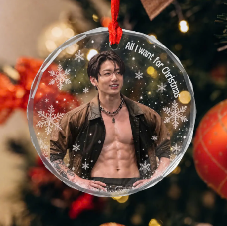 Kpop Jungkook Ornament, Holiday Decoration, Christmas Tree Decor, ARMY Fan Xmas Gift