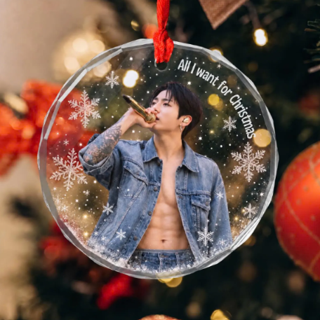 Jungkook Christmas Ornament, Holiday Decoration, Christmas Tree Decor, ARMY Fan Xmas Gift