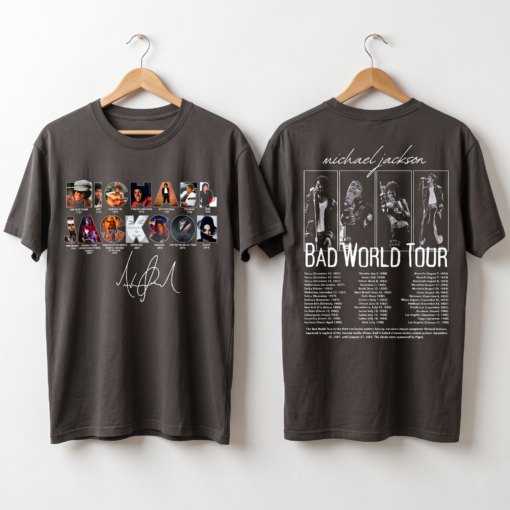 Michael Jackson Bad World Tour Shirt, 2 Sided Michael Jackson Graphic Tee, Vintage Concert Tour Shirt, King of Pop Fan Gift, Unisex Music Tee