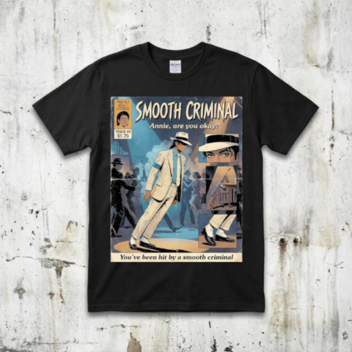 Michael Jackson Smooth Criminal Comic Book Shirt, Retro 80s Pop Music Graphic Tee, Vintage MJ Fan Gift