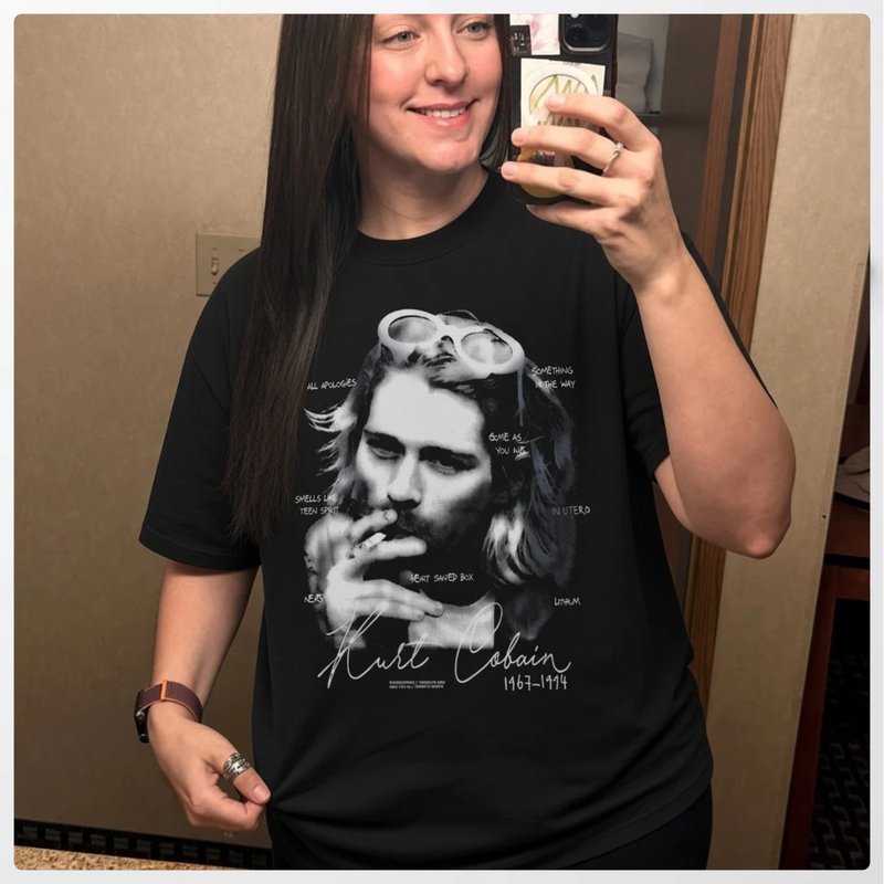 Stephanie with Nirvana Kurt Cobain Unisex T-Shirt